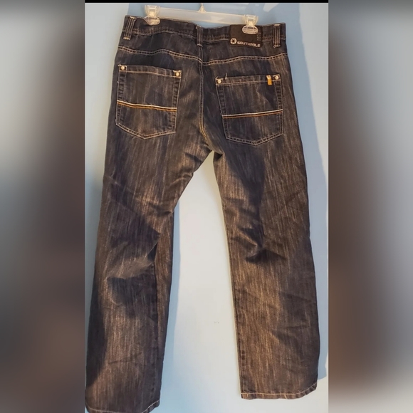 Vintage SouthPole Straight Leg Denim Blue Jeans Men's 38x32 - Picture 2 of 4